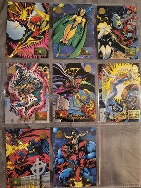 Marvel Vintage Comic Art Trading Cards – Bright Red, Yellow, Blue, Green, Black